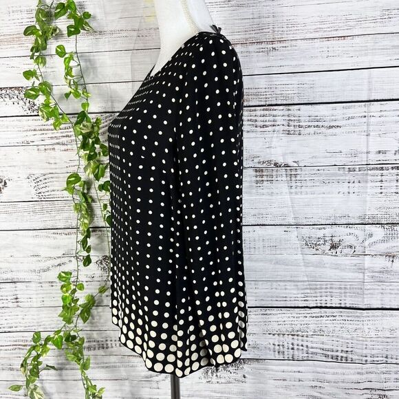 J Crew Blouse Top size 4 Black Ivory Polka Dots Modest Career Church Wedding - Picture 11 of 14
